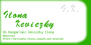 ilona keviczky business card